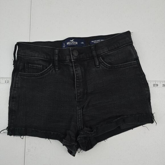 Hollister High-rise short-short advance stretch 3‎ 26w black womens 4978 - Picture 1 of 8